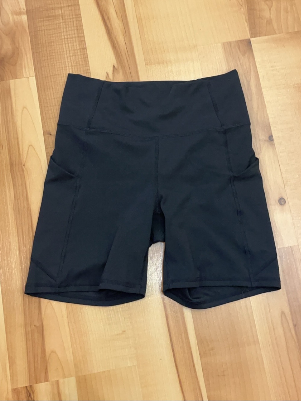 Fabletics PureLuxe Black High-Rise Shorts with Side Pockets